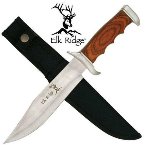 Elk Ridge Bowie Knife laying across Sheath